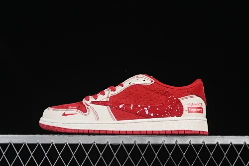 All categories Air Jordan Jordan series basketball shoes Air Jordan 1 Low High-end customized low-top sneakers Travis Scott x Fragment Design x Air Jordan 1 Low OG SP AJ1 Joe 1 joint model Woven Chinese red low-top cultural casual sneakers XS2024-040